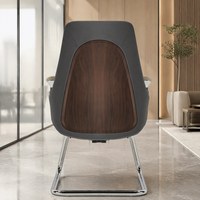 Chaise de bureau en cuir de style exécutif - Design contemporain, structure en acier, cadre intérieur avec mousse moulée haute densité