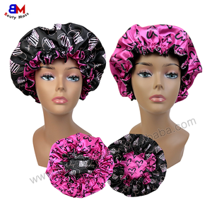 Bonnets de Nuit en Satin Double Épaisseur pour Cheveux, Logo Personnalisé, Bonnets de Nuit en Soie Satinée pour Femmes, Bonnets de Designer Satinés Maman et Moi - Product Image 4