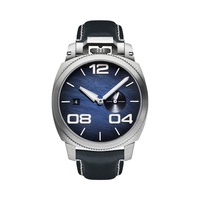 Montre de sport automatique mécanique en acier inoxydable 316 L avec cadran saphir étanche avec boîtier rond et bracelet en cuir