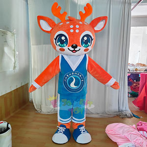 <span class=keywords><strong>Disfraz</strong></span> personalizado de Mascota de ciervo <span class=keywords><strong>rosa</strong></span>/naranja 1,7 m/1,8 m/1,9 m/2M lindo traje de ciervo de dibujos animados para evento Fiesta Navidad Carnaval - Product Image 4