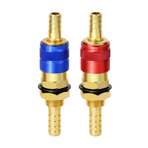 Brass Quick Connect Hose Fitting 6mm MIG Welding Water Pipe Connector Locknut Polished Surface - Product Image 1