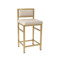Chaise de bar moderne en cuir PU avec siège rembourré et structure en métal pour îlot de cuisine, usage commercial
