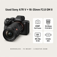 Kamera Bekas Sony A7R V dengan Lensa FE 16-35mm F2.8 GM II Full Frame 61MP Kamera Digital untuk Fotografi