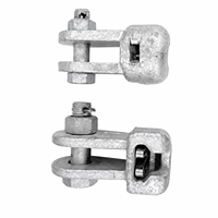 Clevis à douille galvanisée à chaud de type W, œillet à douille en acier forgé pour isolateur de suspension, matériel de ligne de transmission aérienne