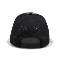 Casquettes de golf vintage structurées perforées imperméables à 6 panneaux en gros avec logo personnalisé