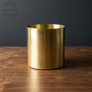 Indian Wholesale Tall Brass Candle Container Copper <b>Jar</b> with Brushed Gold Finished Used for Home Lightning Table Top Decoration - Product Image 3
