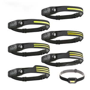 Lampe frontale LED rechargeable au lithium-ion réglable, noire, chargement USB, pour camping et extérieur, étanche IP54, faisceau lumière du jour 6000K - Product Image 1