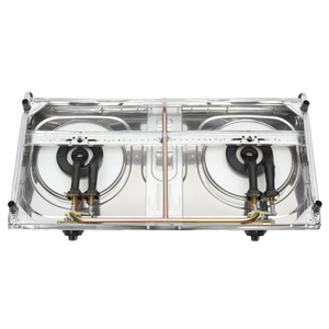 Brûleur en fonte, cuisinière à gaz double brûleur en acier inoxydable - Product Image 3