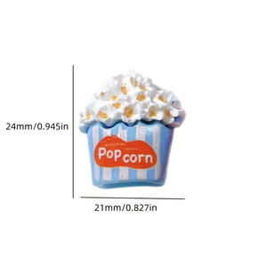 Dijes de resina con diseño divertido de palomitas de maíz, accesorios DIY para fundas de teléfono, neveras, pinzas para el pelo y adornos temáticos - Product Image 3