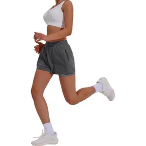 FOXA Short de sport pour femme taille haute 2 en 1 avec poches zippées, séchage rapide et respirant - Product Image 4