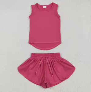 Conjunto Deportivo de Dos Piezas para Niños Pequeños, Ropa Deportiva sin Mangas, Color Sólido, Estilo Yoga - Product Image 6
