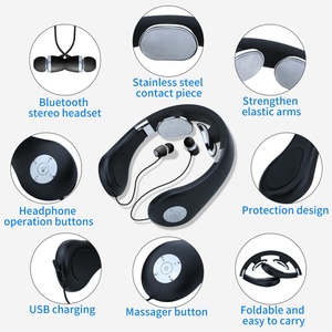 Masajeador Eléctrico de Cuello 2 en 1 para Uso Doméstico, Auriculares Inalámbricos con Masaje de Cuello - Product Image 3