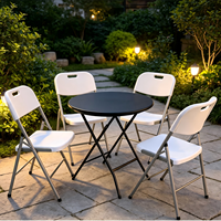 Table de bar à café pliante moderne en plastique blanc, portable, pour banquets et repas en extérieur, pour événements, mariages, fêtes, parcs, directement de l'usine