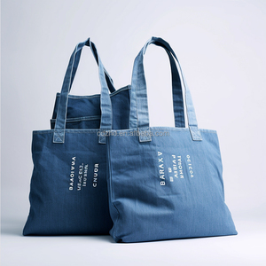 Hot Sale Design Recycle <strong>Bolso</strong> Vaquero Women Shoulder <strong>Denim</strong> Tote Bag Custom Cotton Canvas Shopping Tote Bags with Custom Printed - Product Image 4