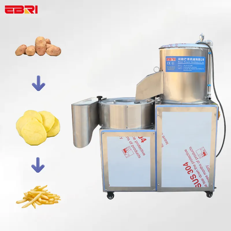 ماكينة تقطيع البطاطس من الفولاذ المقاوم للصدأ 304 / ماكينة تقشير البطاطس / ماكينة تنظيف وتقطيع الجزر