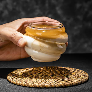 Taza de Café de Vidrio de Borosilicato de 270ml, Diseño Creativo para Latte, Estilo Dirty Mountain River Spiral - Product Image 4