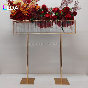 Jarrón de Flores Dorado Brillante LEDA, Decoración Popular para Fiestas, Centro de Mesa para Bodas, Soporte para Flores con Cuentas Acrílicas para Decoración de Eventos - Product Image 4