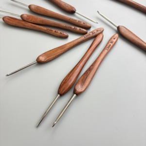 Aguja de Crochet Jinlan |   Aguja de Acero Inoxidable con Mango de Madera de Dalbergia Oliveri, <span class=keywords><strong>Punta</strong></span> Estándar Nueva, para Tejer DIY - Product Image 2