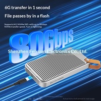 Kotak Hard Disk Aluminium Alloy Perak/Abu-abu Lightning 5 80Gbps Grosir Pabrik, Kompatibel dengan Lightning/4/USB4 M.2 NVMe Mobile