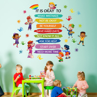 Autocollant de devise familiale de haute qualité, décorations colorées pour la salle de classe, décoration murale imperméable pour enfants
