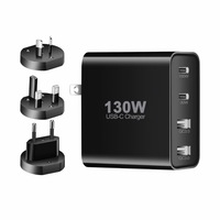 Nouveau 130W PD Gan 2 Type-C QC 3.0 4 ports chargeur mural adaptateur mural de charge pour EU US UK Inde pour téléphone et ordinateur portable 20W puissance de sortie