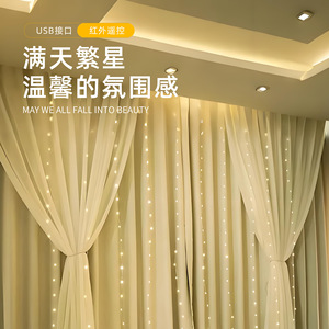 <b>Led</b> Copper <b>Wire</b> Curtain <b>Light</b> 3M Warm White <b>Led</b> Remote Control Wedding Bedroom Decoration - Product Image 4