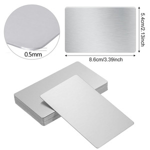 Tarjetas de Visita de Acero Inoxidable, Placas de Identificación Metálicas Grabadas con Láser de Doble Cara, Tarjetas <span class=keywords><strong>VIP</strong></span> en Blanco de Lámina de Acero de 0.5 mm de Grosor - Product Image 1