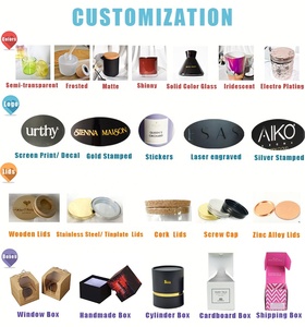 ภาชนะใส่เทียนแก้วทนความร้อนอย่างดี ฝาโลหะแบนสีทอง ฝาบาง บรรจุภัณฑ์กล่องด้านบนเคลือบเงาสีขาว ขวดเทียนขนาด 10 ออนซ์ - Product Image 6