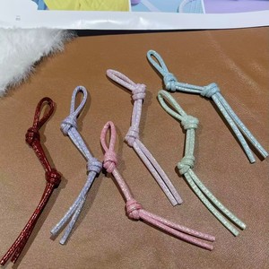 Leather Braided Keychain Pendant <b>Red</b> <b>Glitter</b> Rope Knot Car Key Accessory Mobile Phone Charm Spring 2026 - Product Image 5
