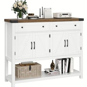 Meilleure Vente - Table <span class=keywords><strong>Console</strong></span> <span class=keywords><strong>de</strong></span> <span class=keywords><strong>Bar</strong></span> à Café Moderne Style Ferme, 2 Tiroirs, 71 Pouces <span class=keywords><strong>de</strong></span> Long, Panneau en Bois, pour Salon et Hôtel - Product Image 1