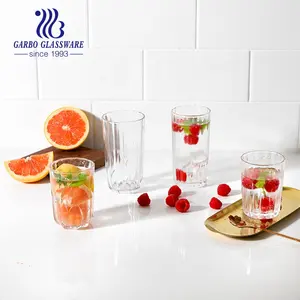 Drinking Glassware Tall Tumbler for all beverages Hiball Glass Cup Water and Ice cold drink 310ml Clear Cooler Glasses Cups