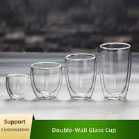 Vente en gros de tasses à café en verre borosilicate à double paroi, transparentes, en forme d'œuf, pour le bureau