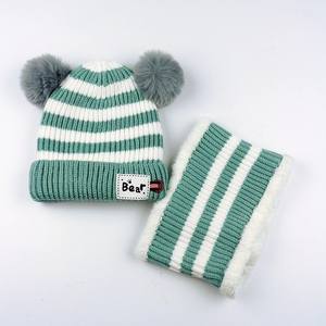 Conjunto de bufanda de gorro para bebé, conjunto de gorro de invierno y calentador de <span class=keywords><strong>cuello</strong></span> para niñas y niños pequeños, gorros de invierno cálidos con forro polar - Product Image 3