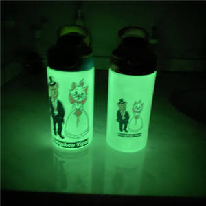 Botella de agua lisa con brillo UV, vaso con 2 funciones, 350ml, para sublimación, cambia de color en la oscuridad - Product Image 3