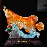 Décoration de salon, meuble TV, meuble à vin, décoration de maison, décoration de bureau, cadeaux artisanaux, poisson dragon doré