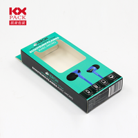 Boîte d'emballage en papier personnalisée pour accessoires de téléphone, avec fenêtre, pour chargeur suspendu, câble de données, casque, emballage en carton à rabat