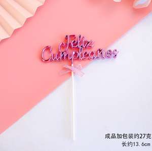 Wholesale 3D Letter <strong>Sweet</strong> One Baby Shower <strong>Spanish</strong> Cake Topper Happy Birthday Toppers for Cake Decoration - Product Image 5