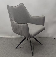 Chaise de salle à manger pivotante moderne de couleur grise à 360 degrés avec siège incurvé pour salon, maison, chaise de salle à manger rotative, chaises de dîner en famille