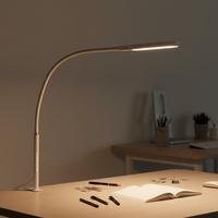 Lampe de bureau LED carrée en aluminium, protection oculaire, design moderne, commande tactile, 4 niveaux d'éclairage réglables, idéale pour l'étude et la lecture