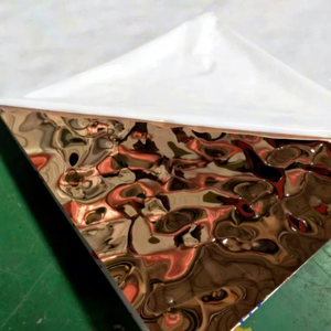 300er Serie ASTM BA Oberfläche Dekorative Farbige Wasserwellen-Edelstahlplatte für Wandpaneele Gehämmerte Platte - Product Image 1