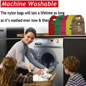 Sacs d'épicerie en nylon recyclé grande capacité, sacs de courses pliables en polyester, lavables avec un design pliable élégant - Product Image 6