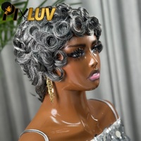 Perruques Courtes Pixie Grises Sans Colle en Cheveux Humains Naturels Vietnamiens – Fournisseurs et Grossistes de Perruques Courtes en Cheveux Humains