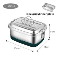 Boîte à lunch à double étage en acier inoxydable 304 pour les employés de bureau et les étudiants, conservation des aliments avec compartiments