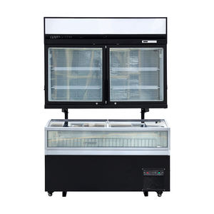 Congélateur-réfrigérateur commercial <span class=keywords><strong>combiné</strong></span> mural avec porte battante supérieure, flexible et pratique, pour îlot de présentation - Product Image 2