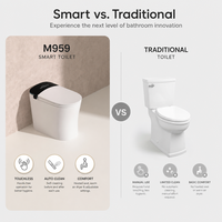 Meilleure Vente : Toilette Intelligente Anti-Éclaboussures avec Bouclier en Mousse et Télécommande, Drainage P-Trap/S-Trap pour Villas Modernes, Prise en Charge OEM/ODM