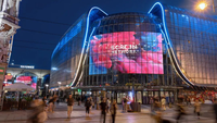 Écran LED holographique transparent, affichage holographique 3D pour l'atrium des centres commerciaux, taille et contenu personnalisés, OEM ODM acceptés