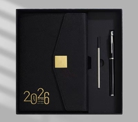 Coffret Cadeau Agenda et Stylo Rouge 2026 pour Personnalisation de Marque d'Entreprise, Boîte avec Logo Personnalisé et Commandes en Gros