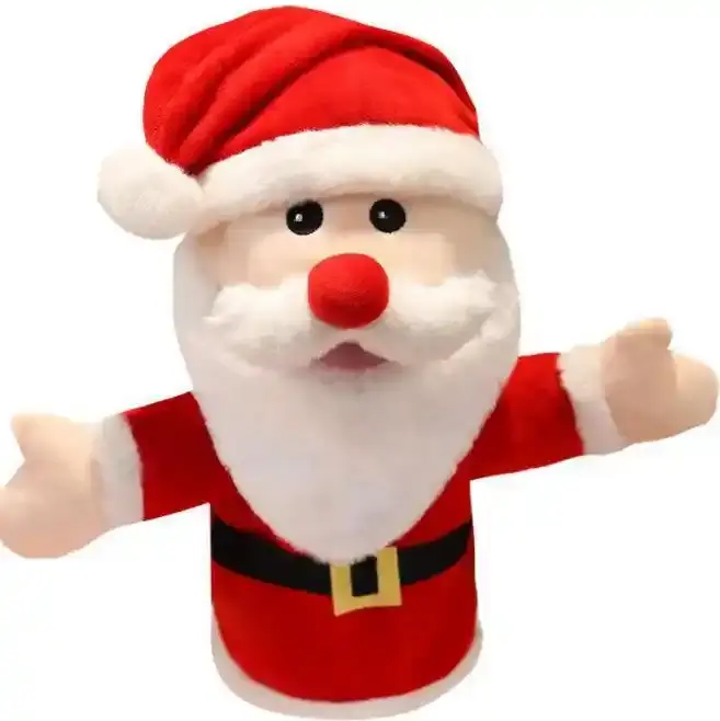 Kerst Pluche Handpop Cartoon Kerstman Kinderen Interesse Speelgoed Schattige Dieren Poppen Pop Baby Kerst Poppen