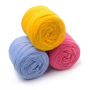 Skeins ball soft 3.0cm spaghetti yarn t shirt polyester cotton blend crochet knitting crochet yarn with tapes for scarves