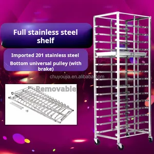 Factory Sales 15 Tiers Stainless Steel Bakery Trolley Tray Carts Food Tray Carts Oven Trolley Bakery Trolley